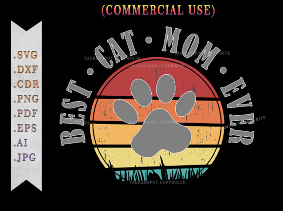 Best Cat Mom Ever Retro Sunset SVG Review