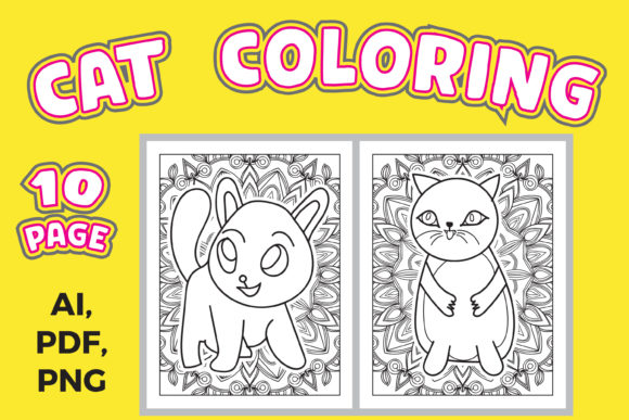 Cat Coloring Page Svg for Adults