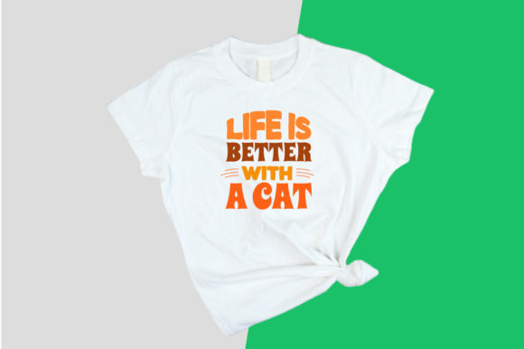 Cat T-shirt Design for Embroidery Projects