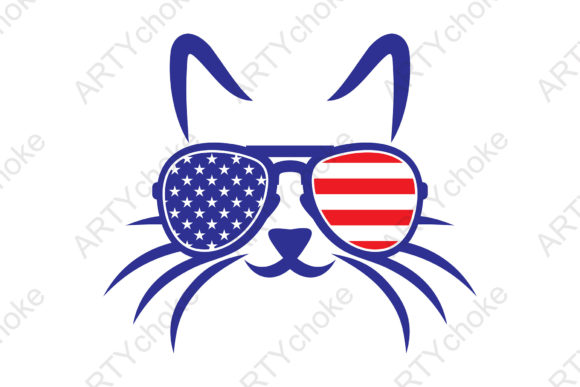 Cat USA Sunglasses SVG for Cricut