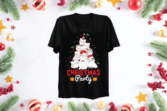 Christmas Cat Party SVG T-Shirt Design Review