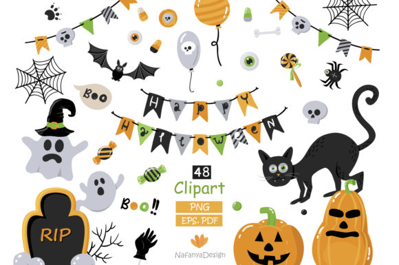 Halloween Clipart for Embroidery Projects